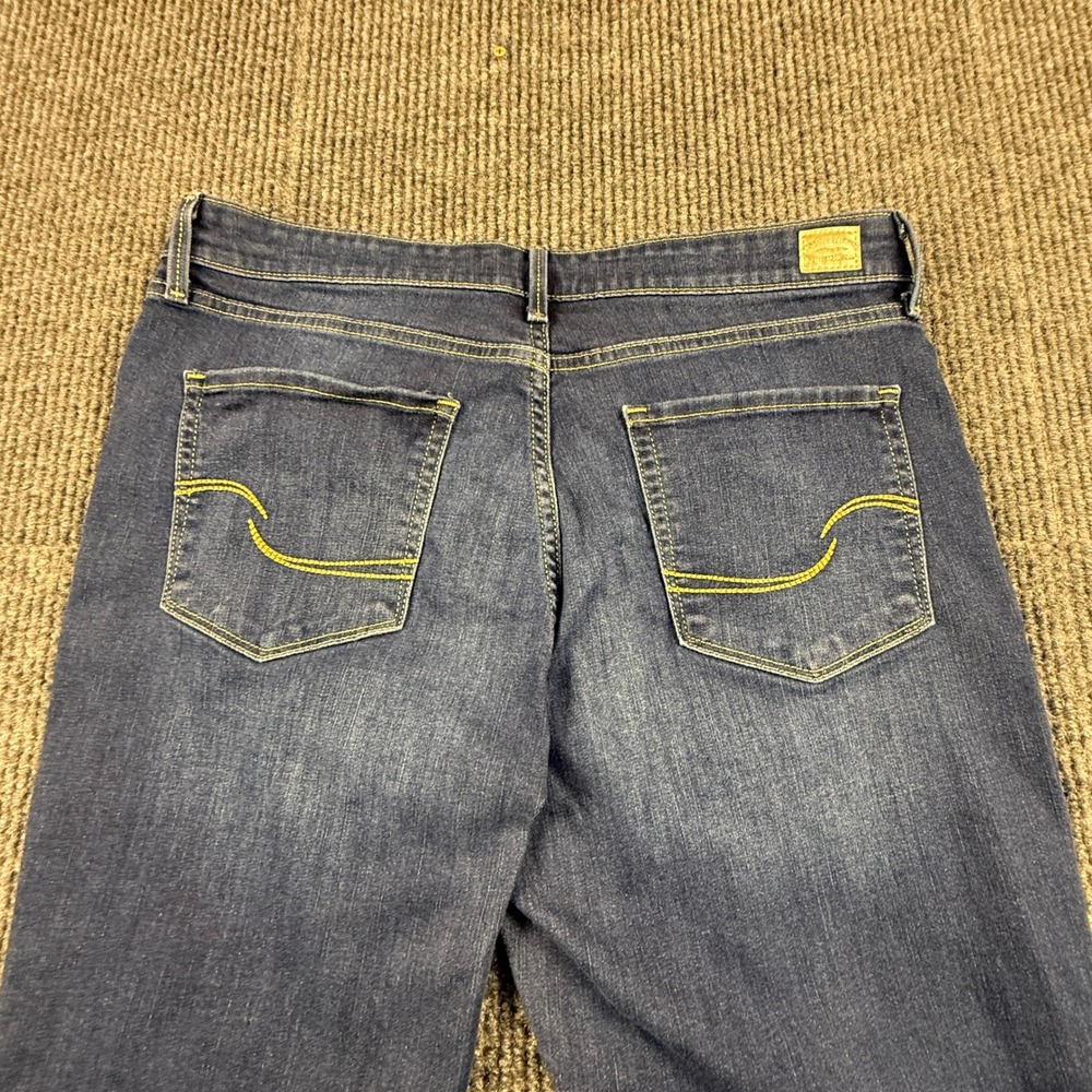Signature Levi Strauss Modern Slim Cuffed Jeans Dark Wash Blue Women Waist 16/33 - Picture 10 of 13